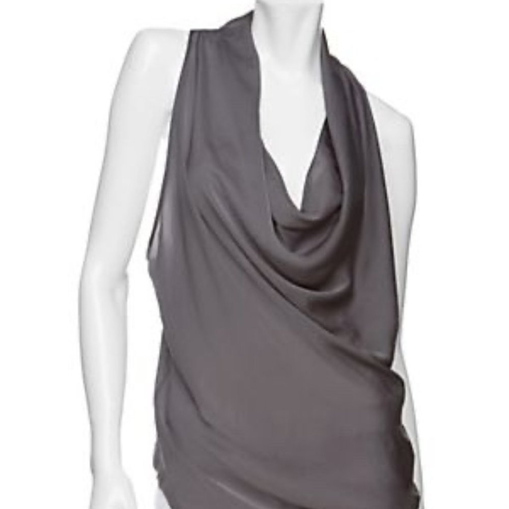 Helmut Lang Grey Cowl Top - Picture 2 of 7